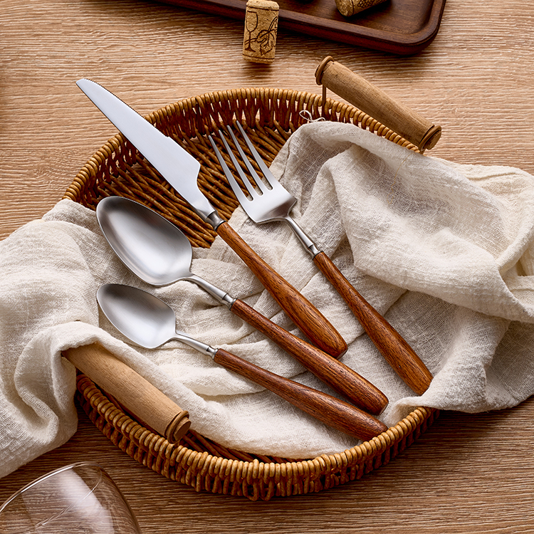 6090 matte silver cutlery
