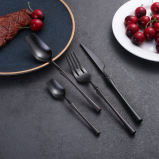 6033 matte black flatware