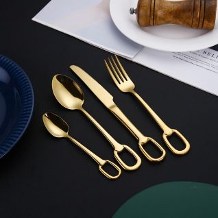 6032 mirror gold flatware