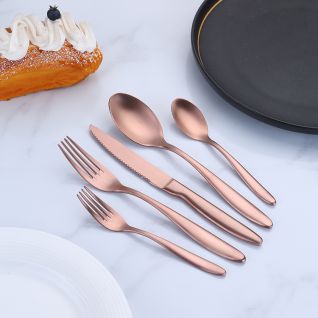 6039 matte rose gold cutlery