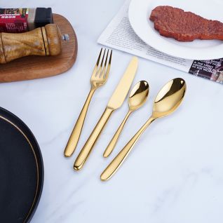 6045 mirror gold cutlery