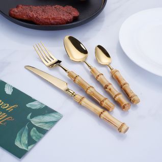 6042 mirror gold flatware