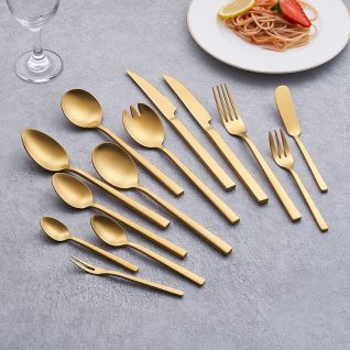 6050 matte gold stainless steel flatware